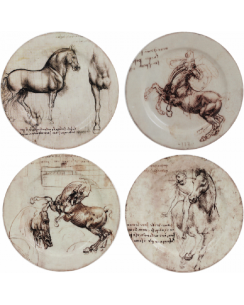 Комплект блюдец для кондитерских изделий "Лошади" "Леонардо Да Винчи"/"Leonard De Vinci " 4 шт.